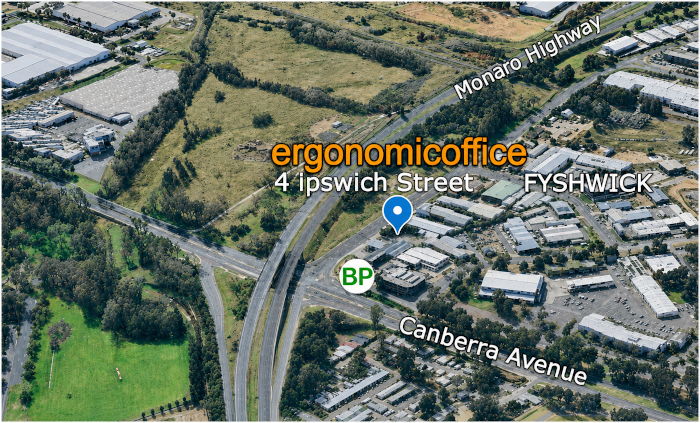 Map showing ergonomicoffice at 4 Ipswich Street, Fyshwick ACT 2609